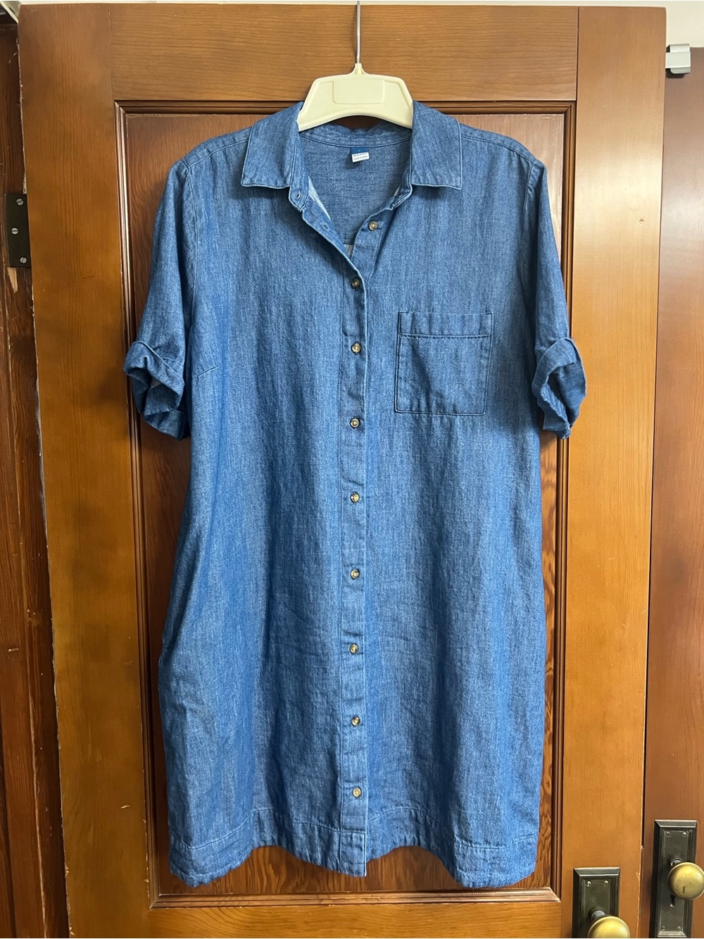 Old Navy Blue Denim Button-Front Shirt Dress